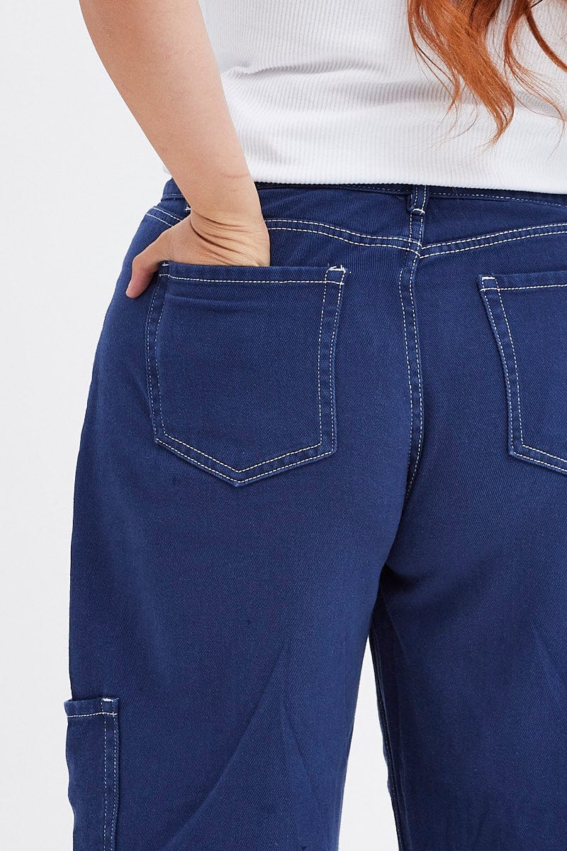 Blue Cargo Jeans Out Pocket - Image 6