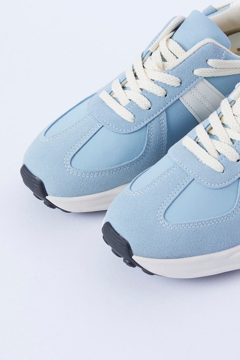 Blue Colorblock Lace Up Trainers Sneakers - Image 3