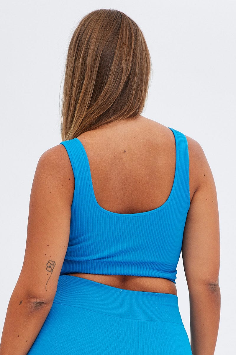 Blue Crop Tank Top Seamless - Image 5