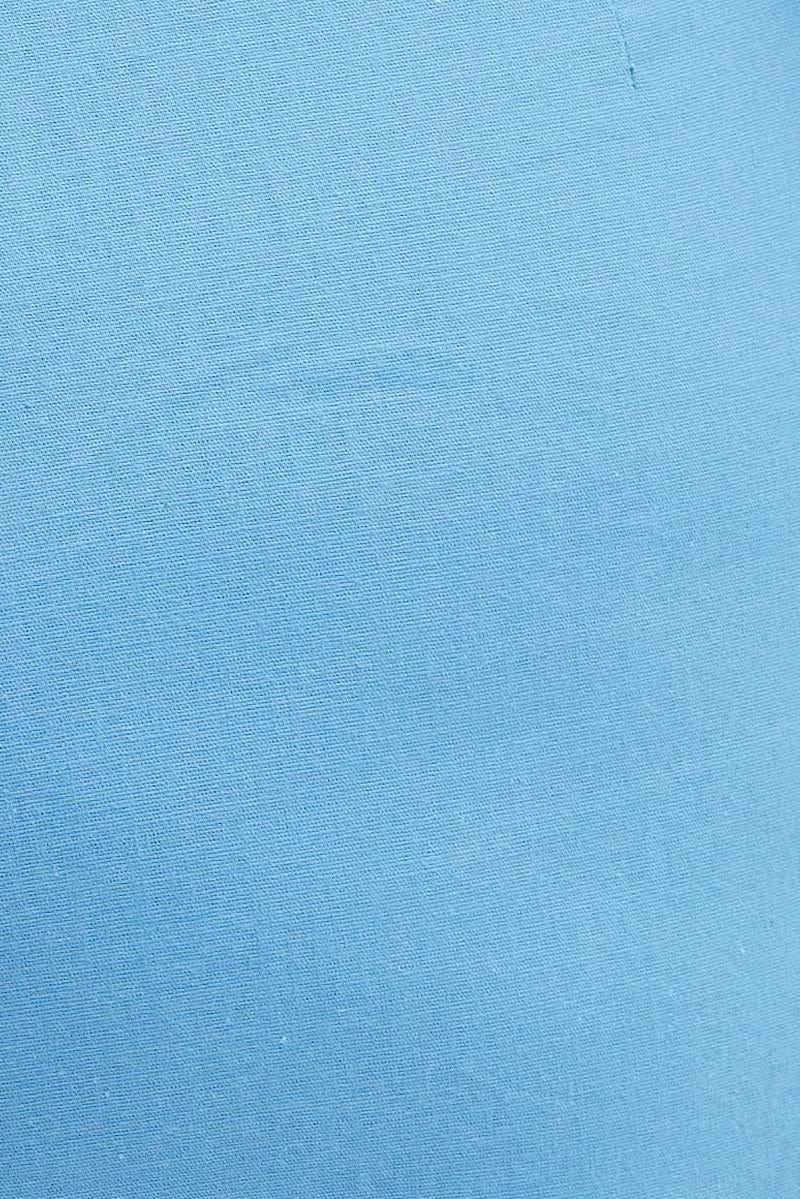 Blue Crop Top Strapless Linen Blend - Image 7