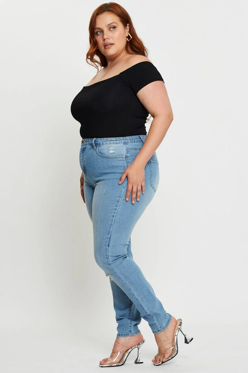 Blue Denim Jean High Rise Skinny - Image 4