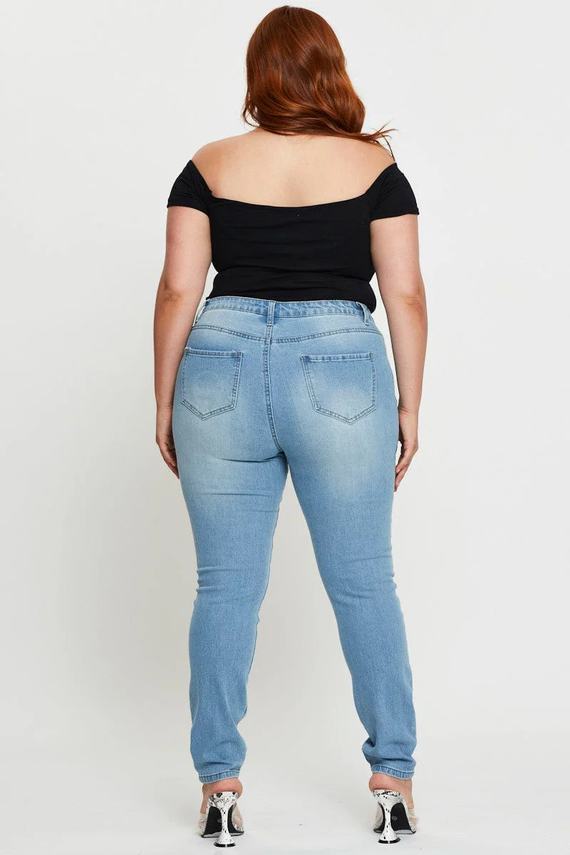 Blue Denim Jean High Rise Skinny - Image 5