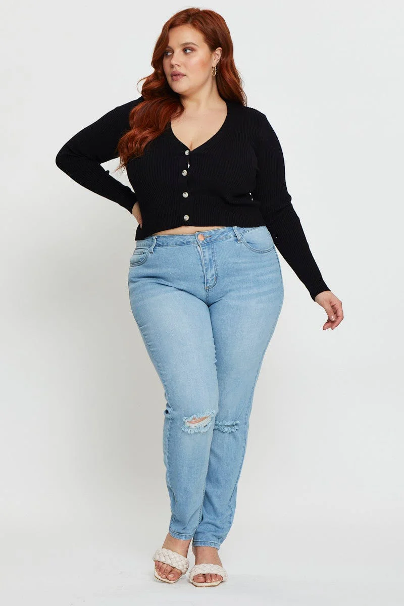 Blue Denim Jeggings High Rise Skinny - Image 3