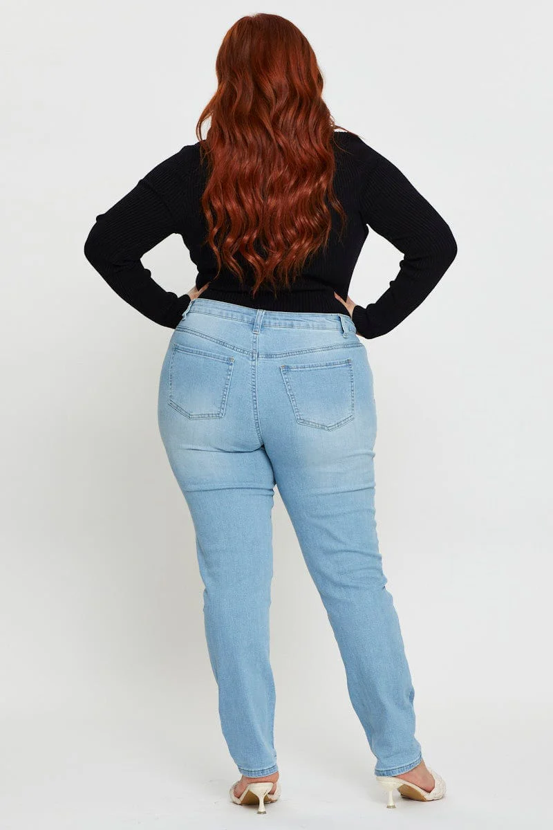 Blue Denim Jeggings High Rise Skinny - Image 5