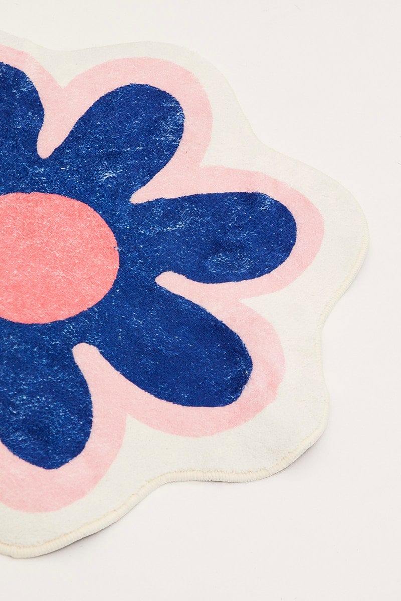 Blue Floral Shaped Bath Mat - Image 3