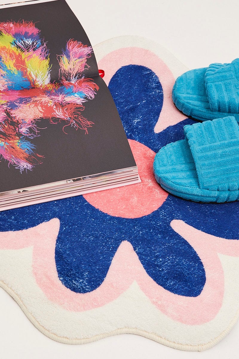 Blue Floral Shaped Bath Mat - Image 4