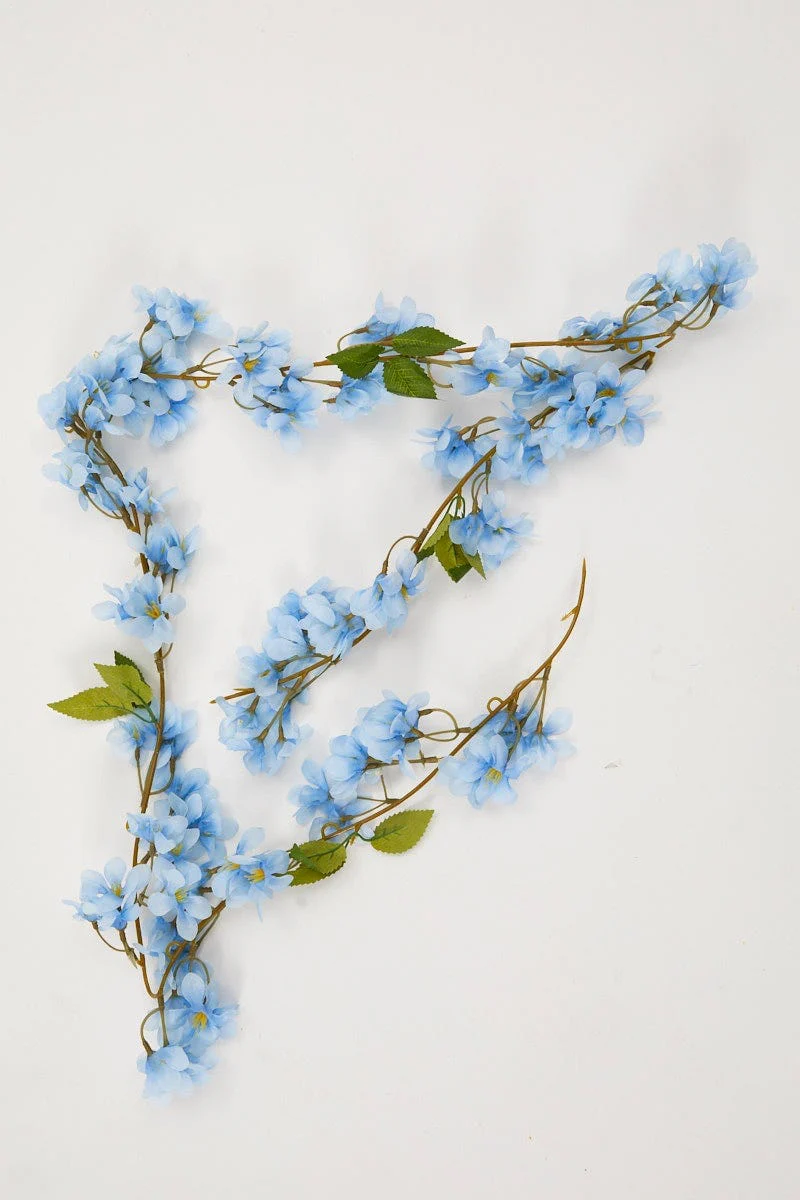 Blue Flower And Leaf Garland - Image 2