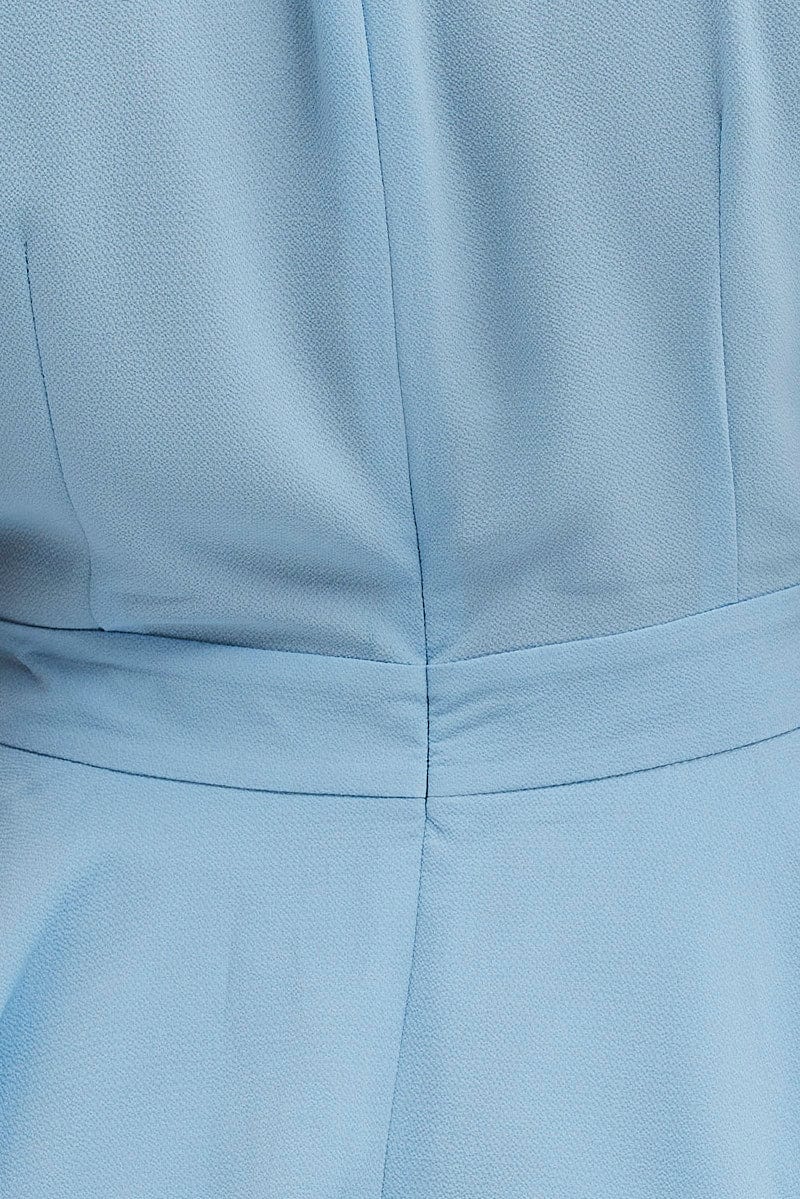 Blue Frill Playsuit Sleeveless V-neck Poly Crepe - Image 6