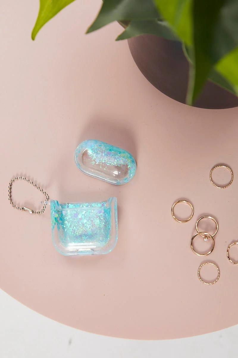 Blue Glitter Air-pod Case