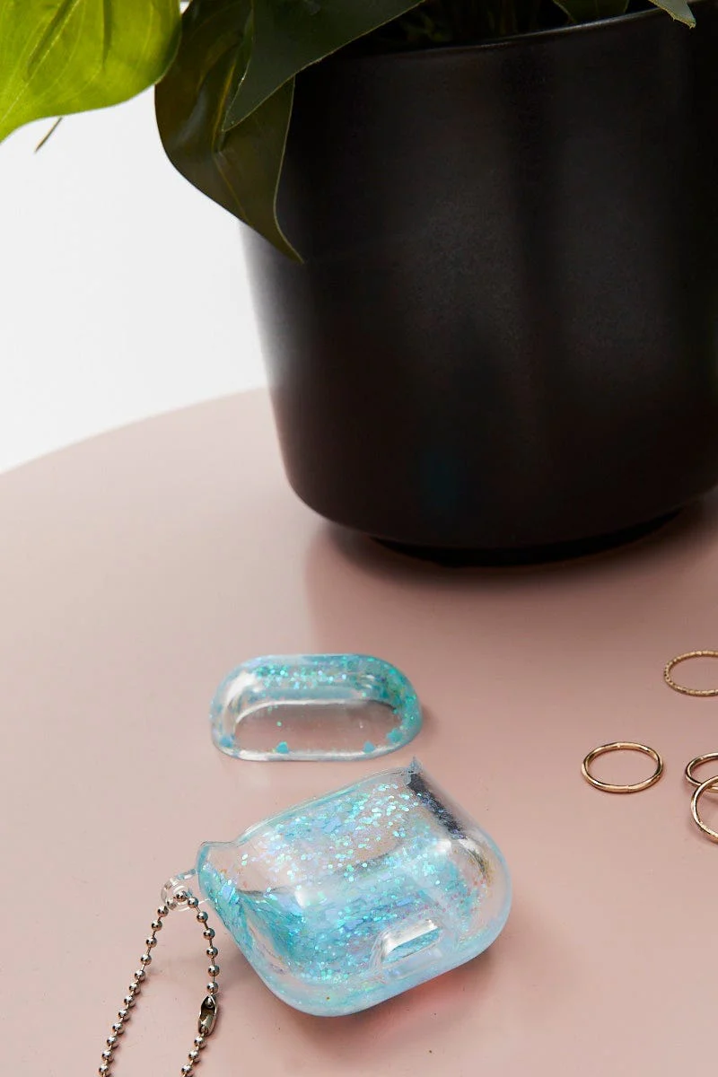 Blue Glitter Air-pod Case - Image 2