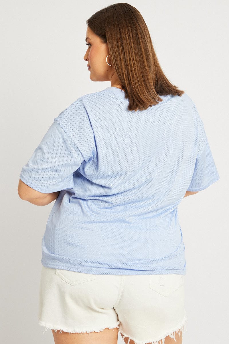 Blue Graphic T Shirt Short Sleeve - Image 5