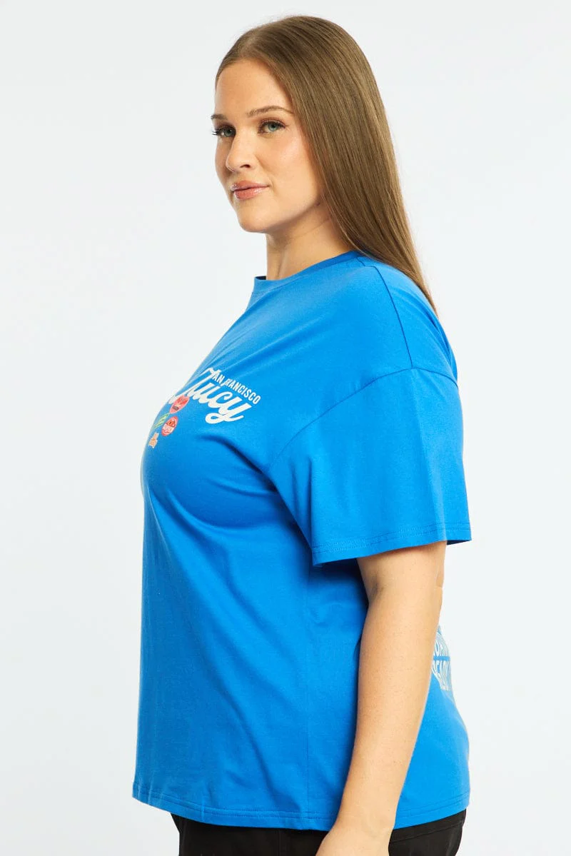 Blue Graphic Tee Short Sleeve - Image 3