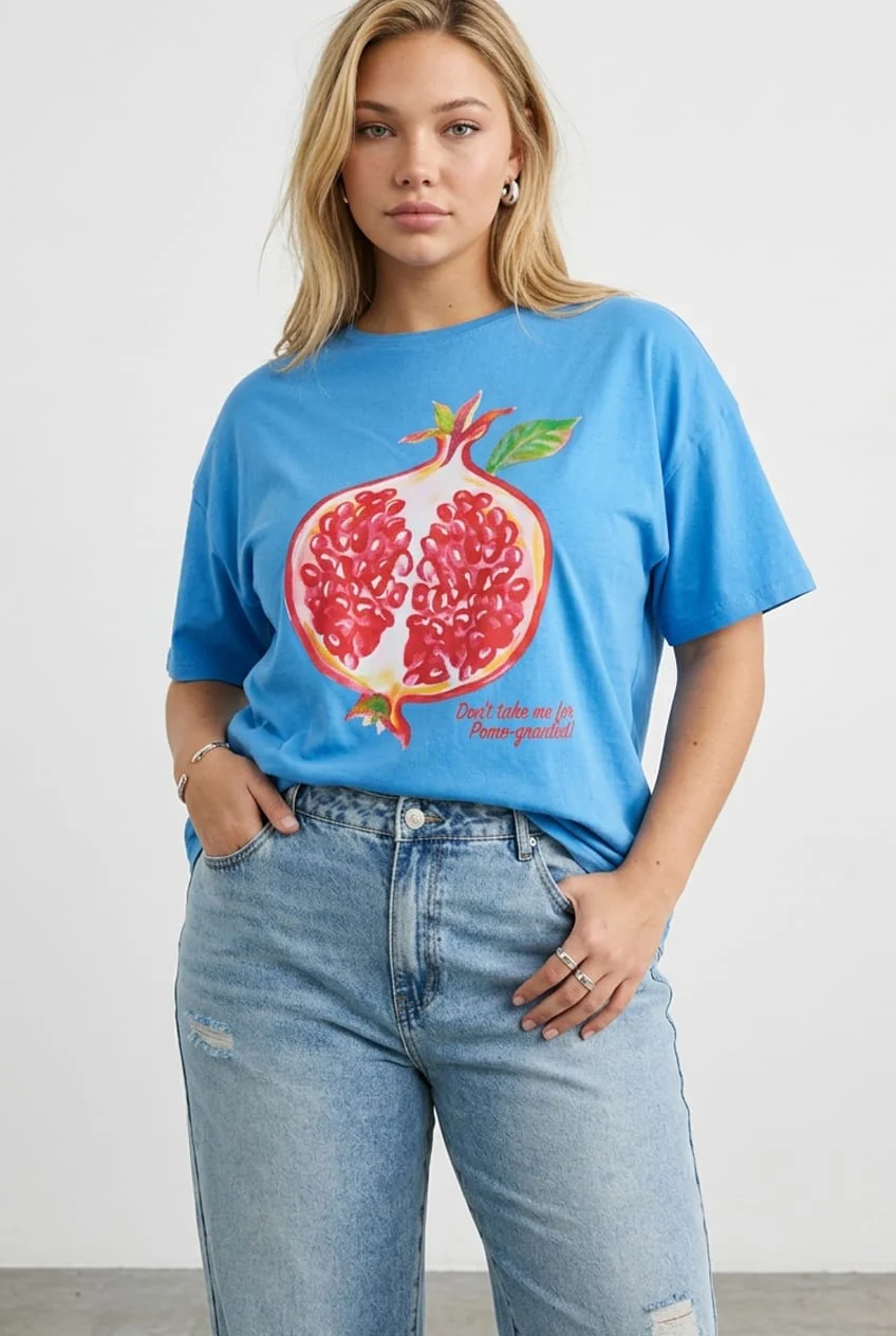 Blue Graphic Tee Short Sleeve