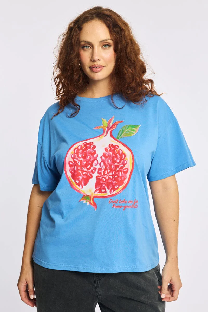 Blue Graphic Tee Short Sleeve - Image 2