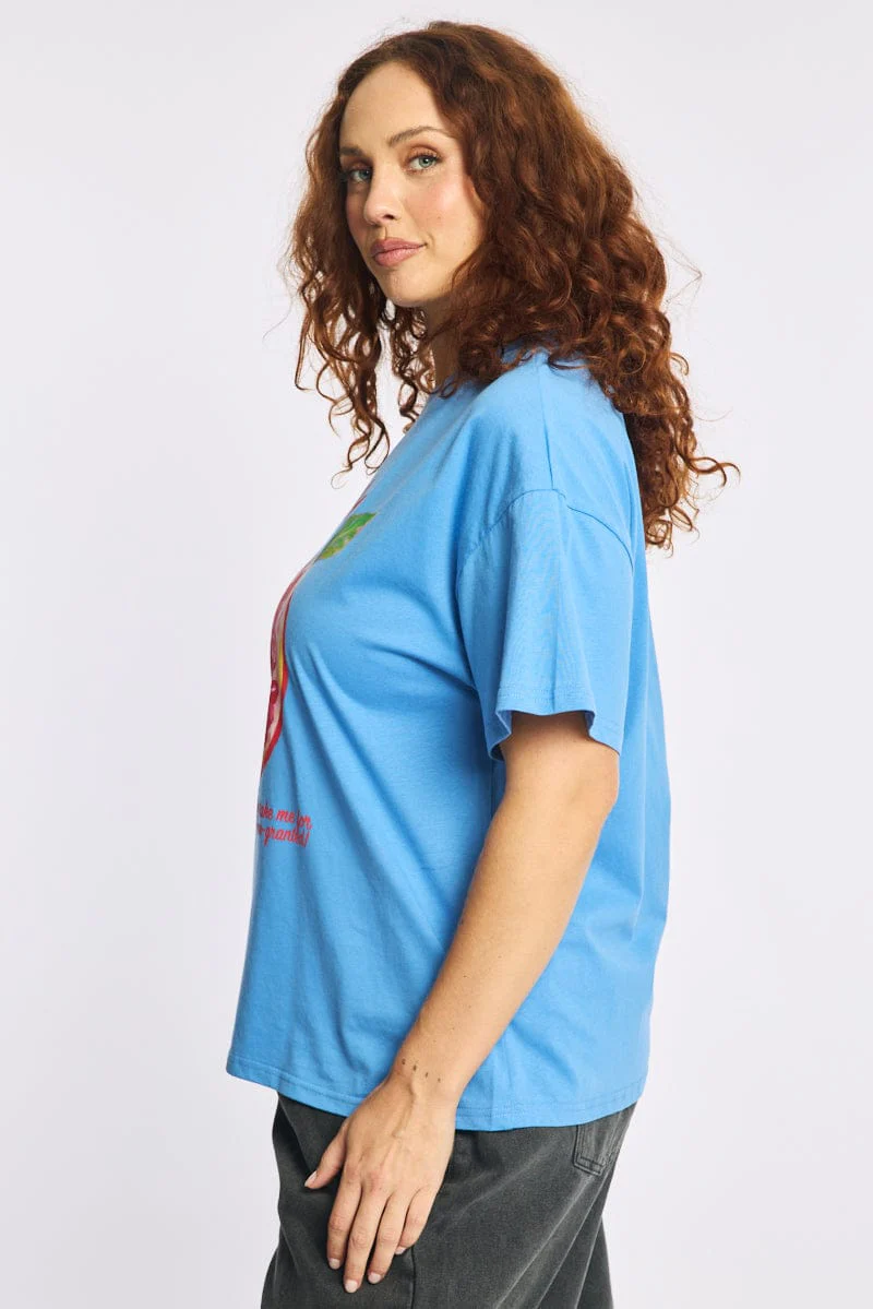 Blue Graphic Tee Short Sleeve - Image 4
