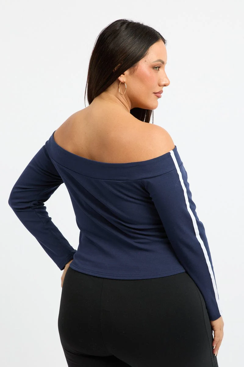 Blue Graphic Top Long Sleeve - Image 4