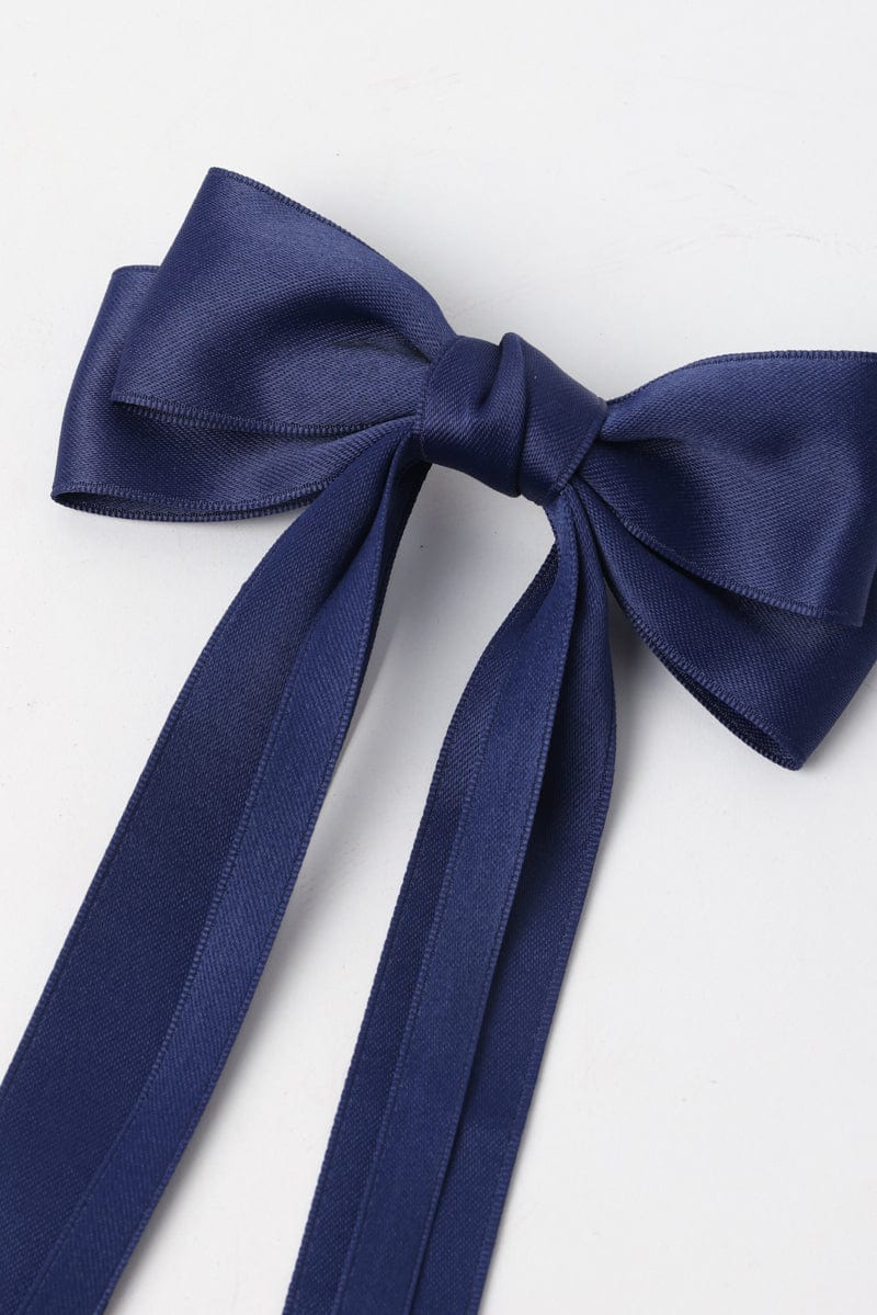 Blue Hair Bow Barrette - Image 2