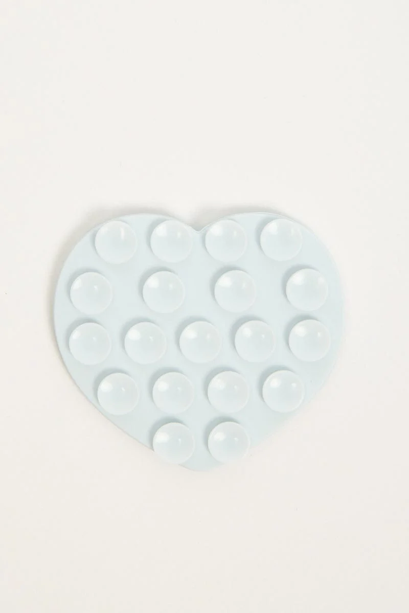 Blue Heart Suction Phone Grip