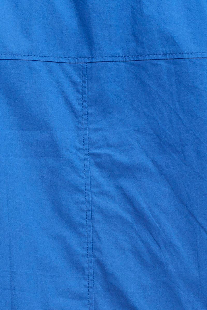 Blue Long Sleeve Oversized Cotton Shirt - Image 6