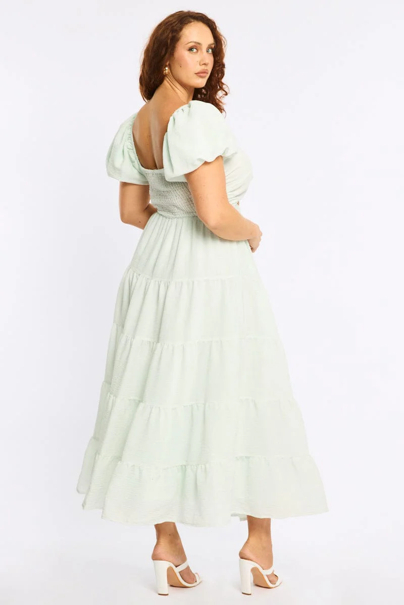 Blue Maxi Dress Short Sleeve Cut Out - Image 4
