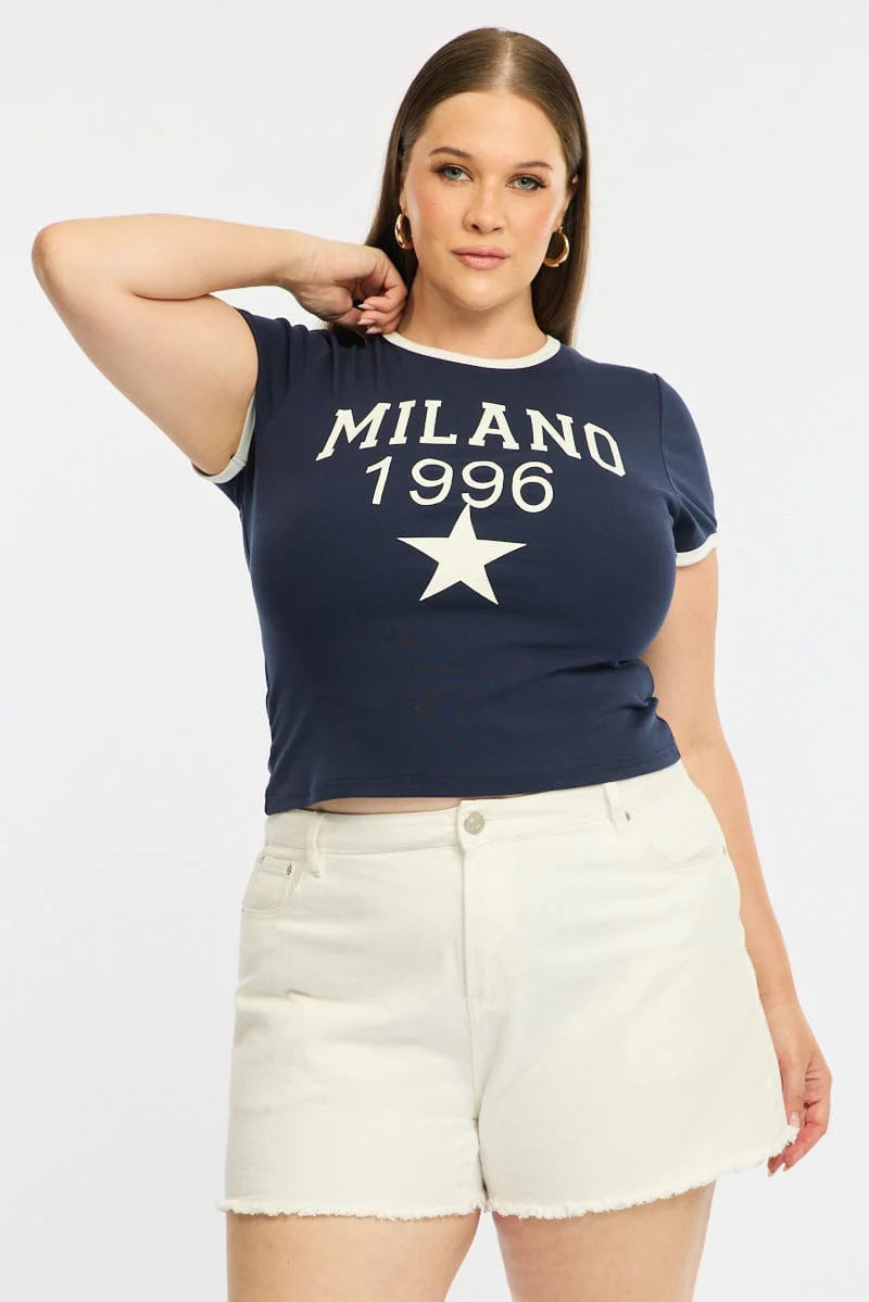 Blue Milano Baby Tee Short Sleeve - Image 3