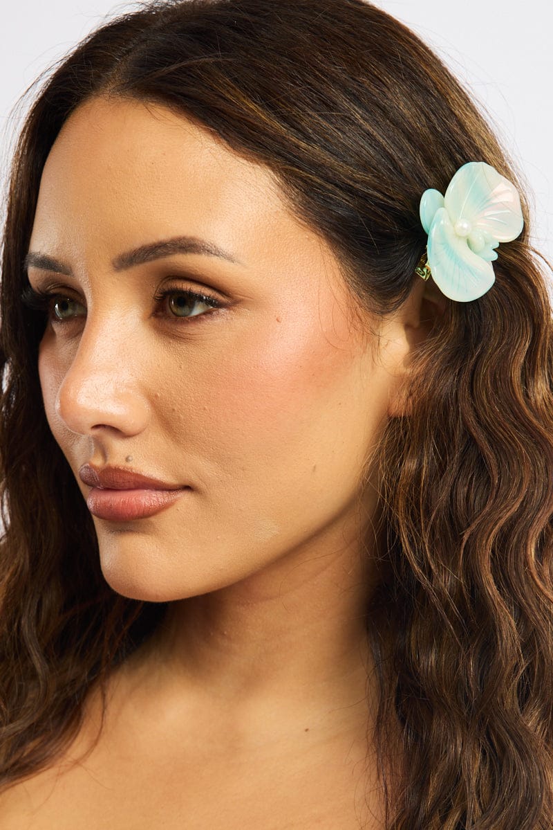 Blue Orchid Hair Clip