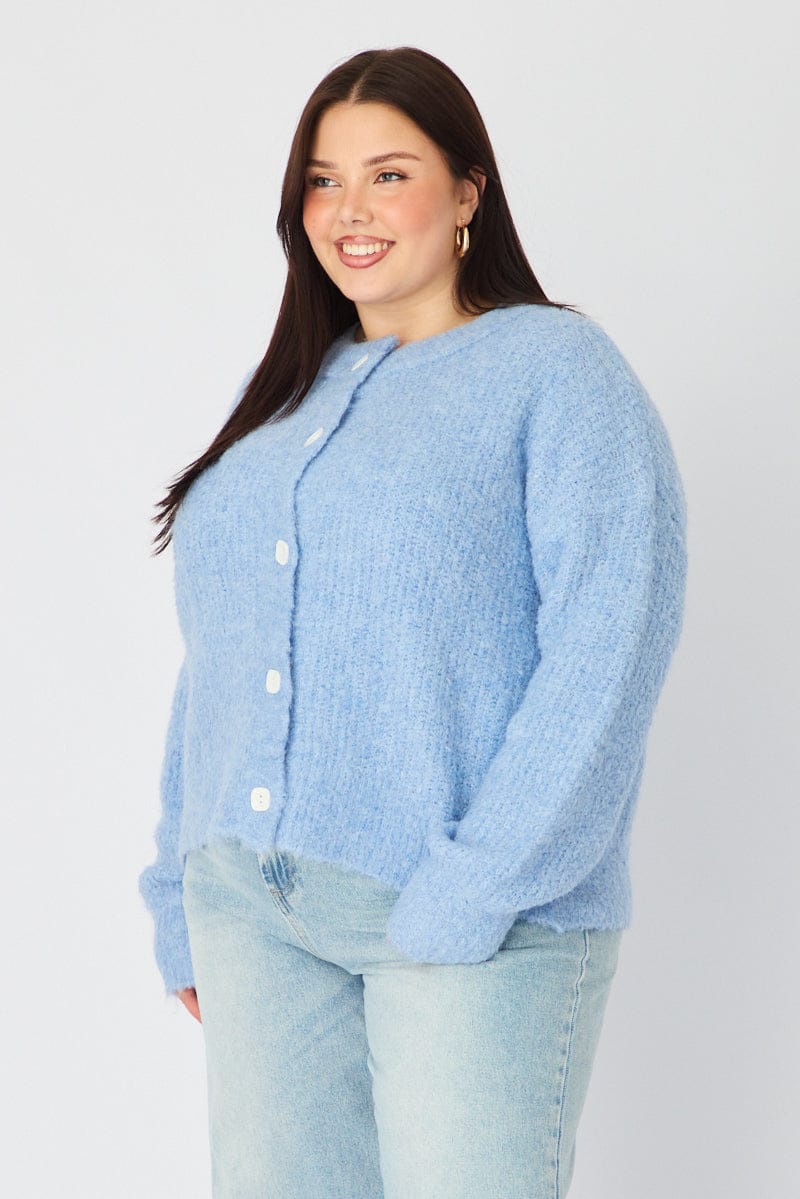 Blue Oversized Cardigan Long Sleeve - Image 5