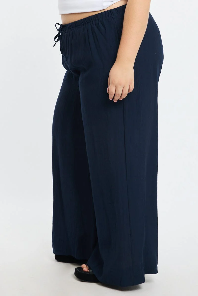 Blue Pants Elastic Waist - Image 3