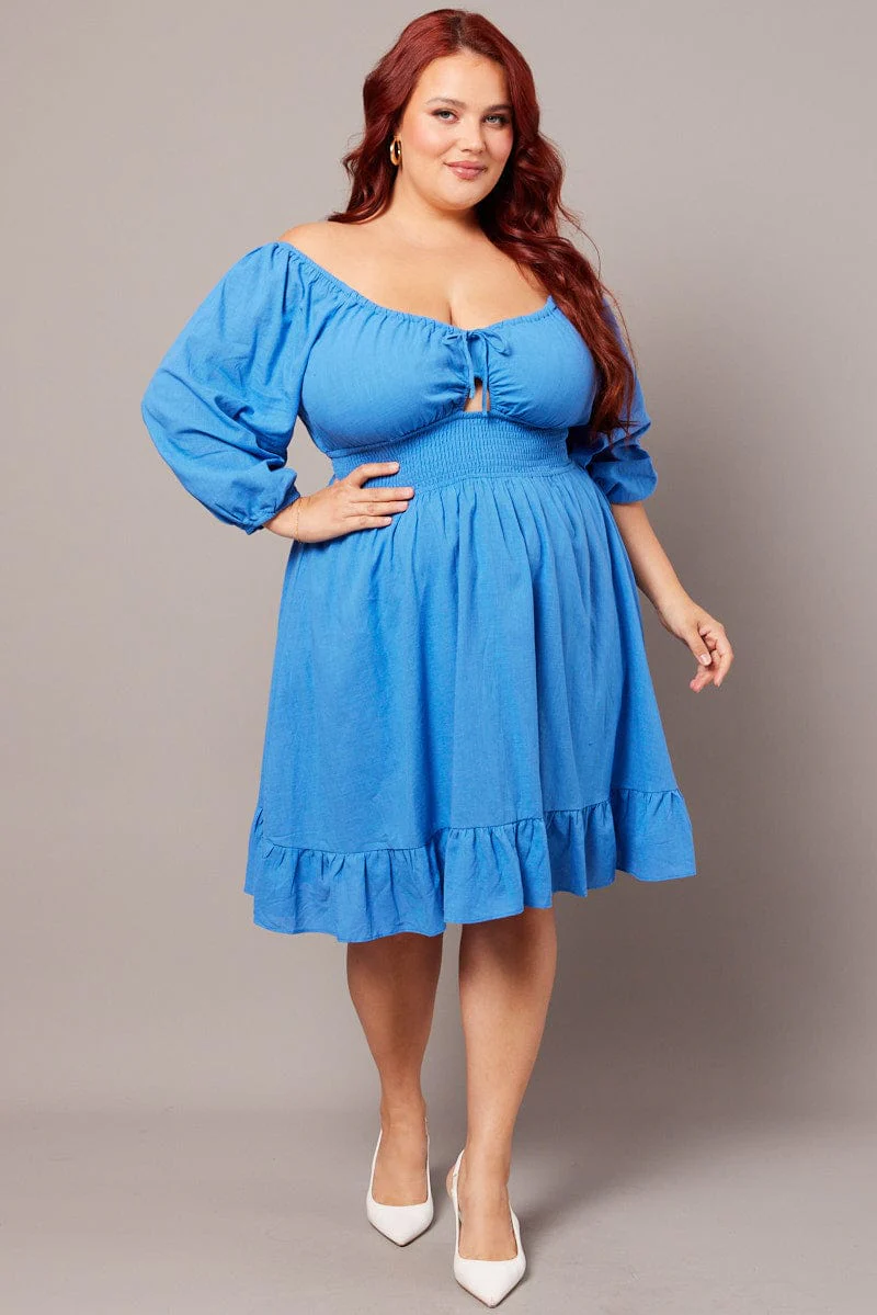 Blue Peephole Minidress - Image 2