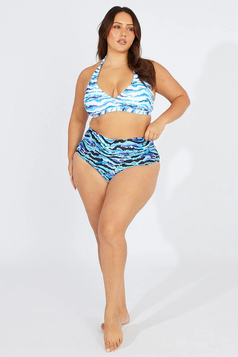 Blue Print Bikini Set