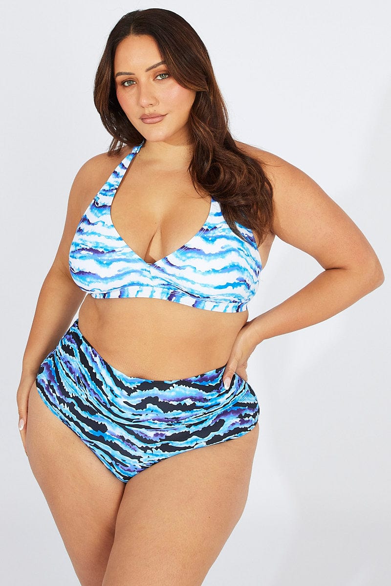 Blue Print Bikini Set - Image 2