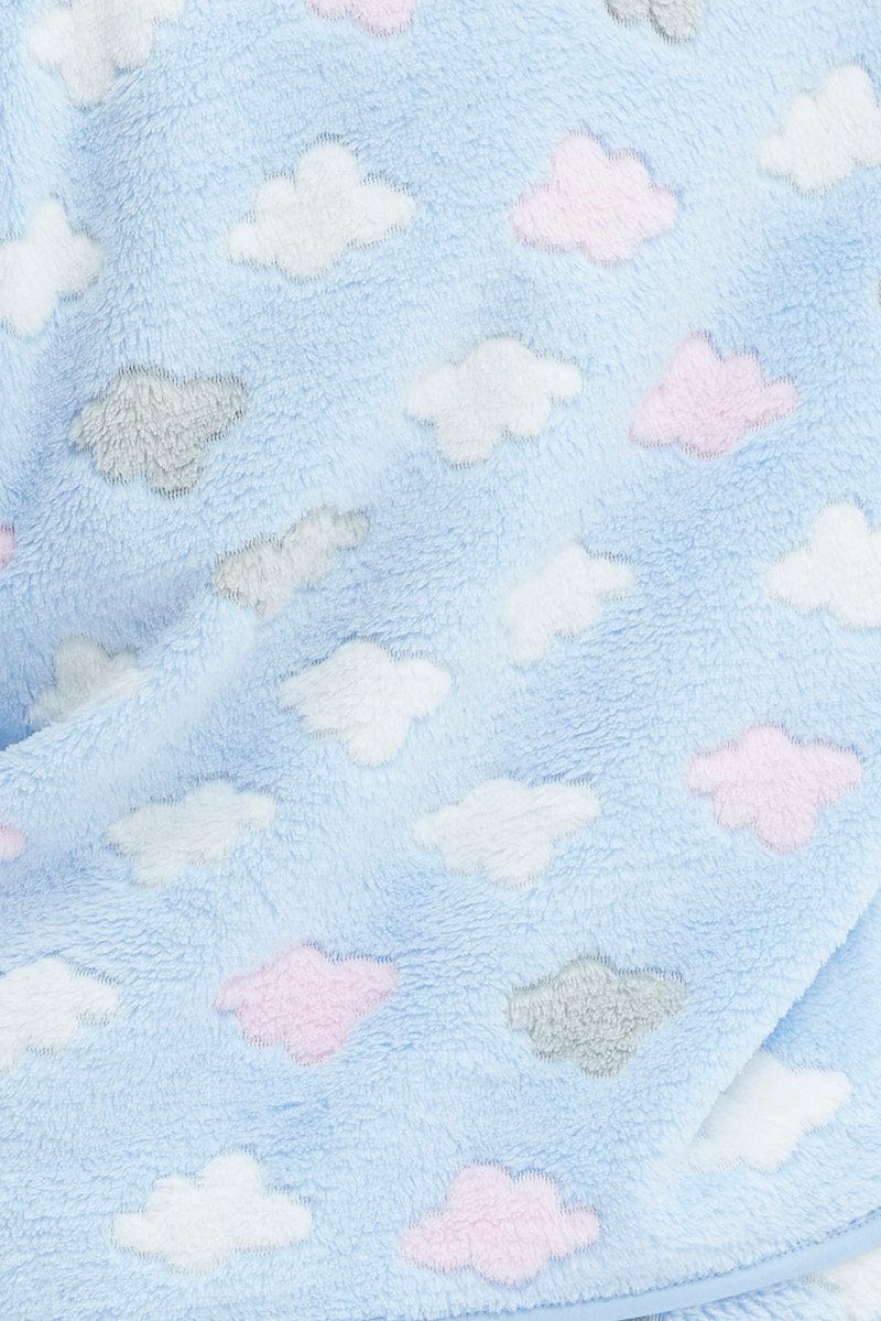 Blue Print Fluffy Pj Cloud Print Cosy Pyjama Set - Image 6