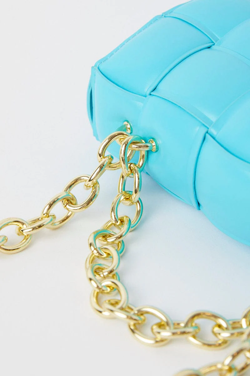 Blue Quilt Crossbody Bag - Image 2