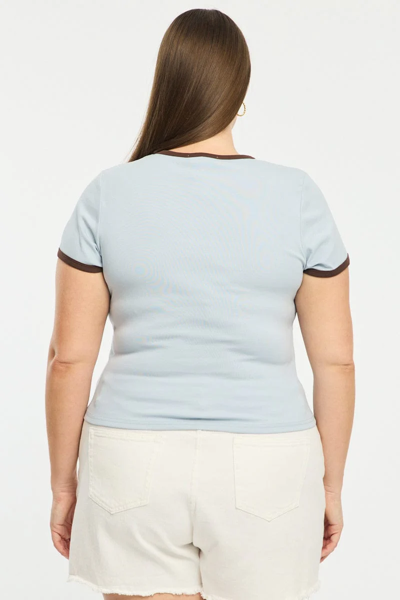 Blue Ringer Tee Short Sleeve - Image 4