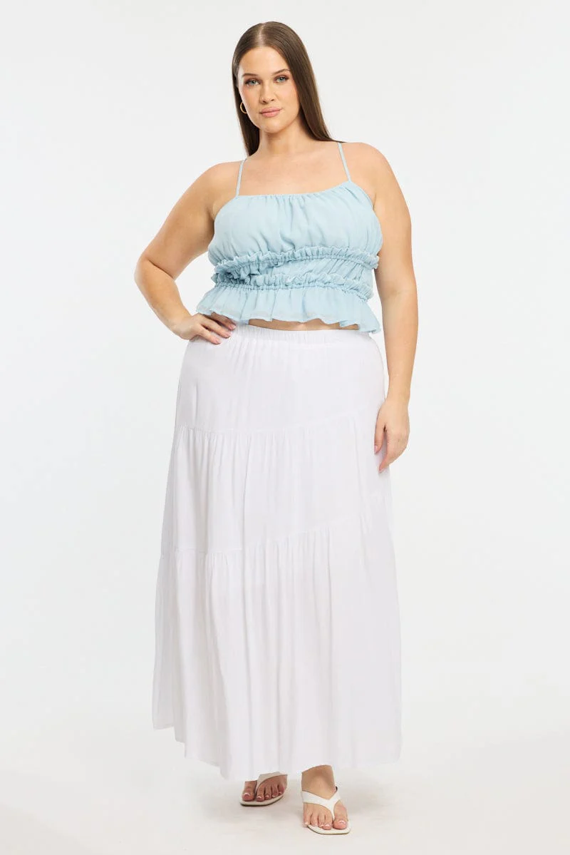 Blue Ruched Cami Top - Image 2