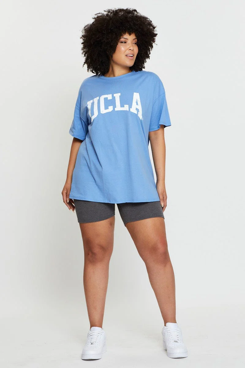 Blue Short Sleeve Jersey Crew Neck - Image 2