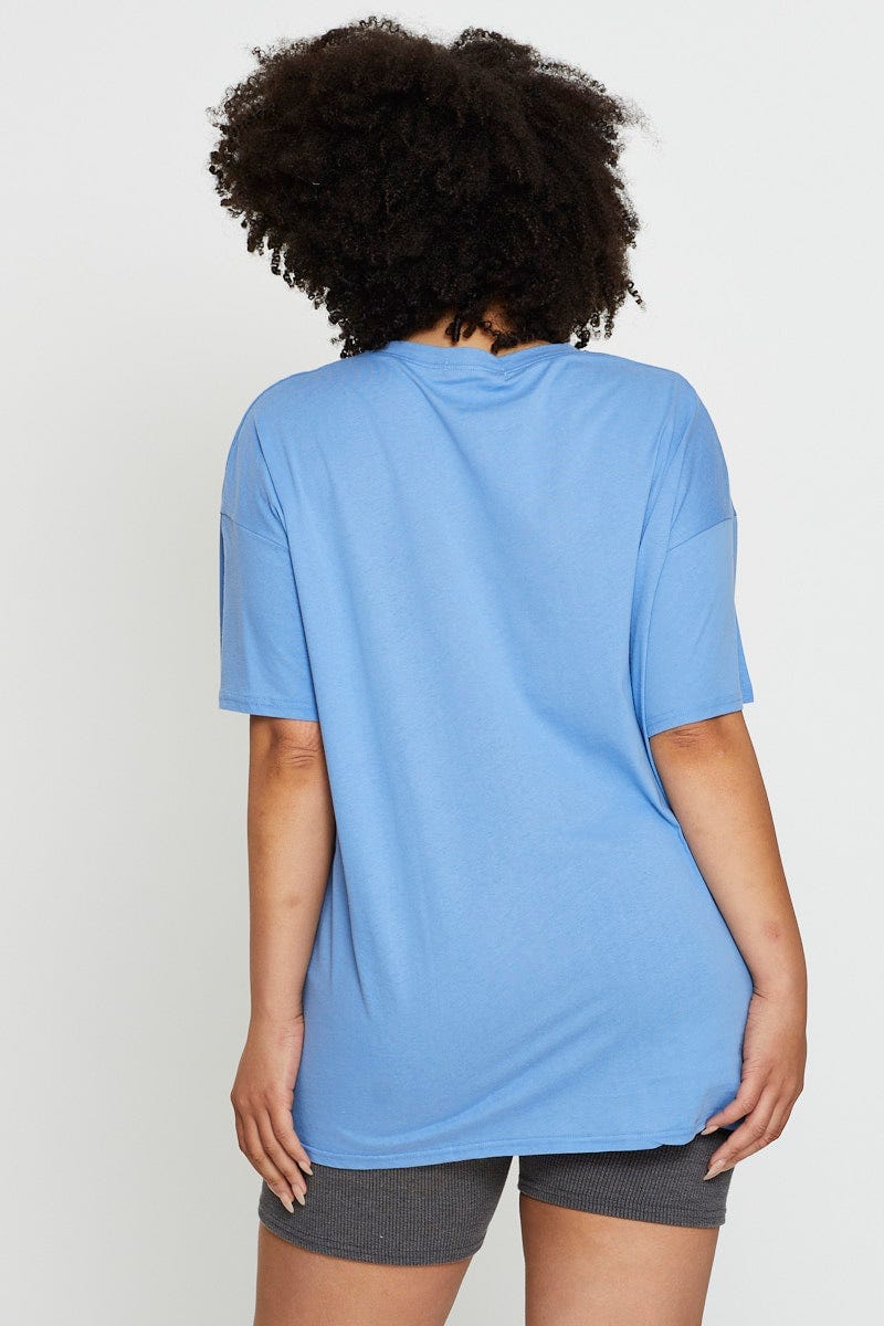 Blue Short Sleeve Jersey Crew Neck - Image 5