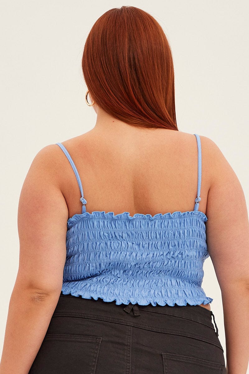 Blue Singlet Top Square Neck - Image 5