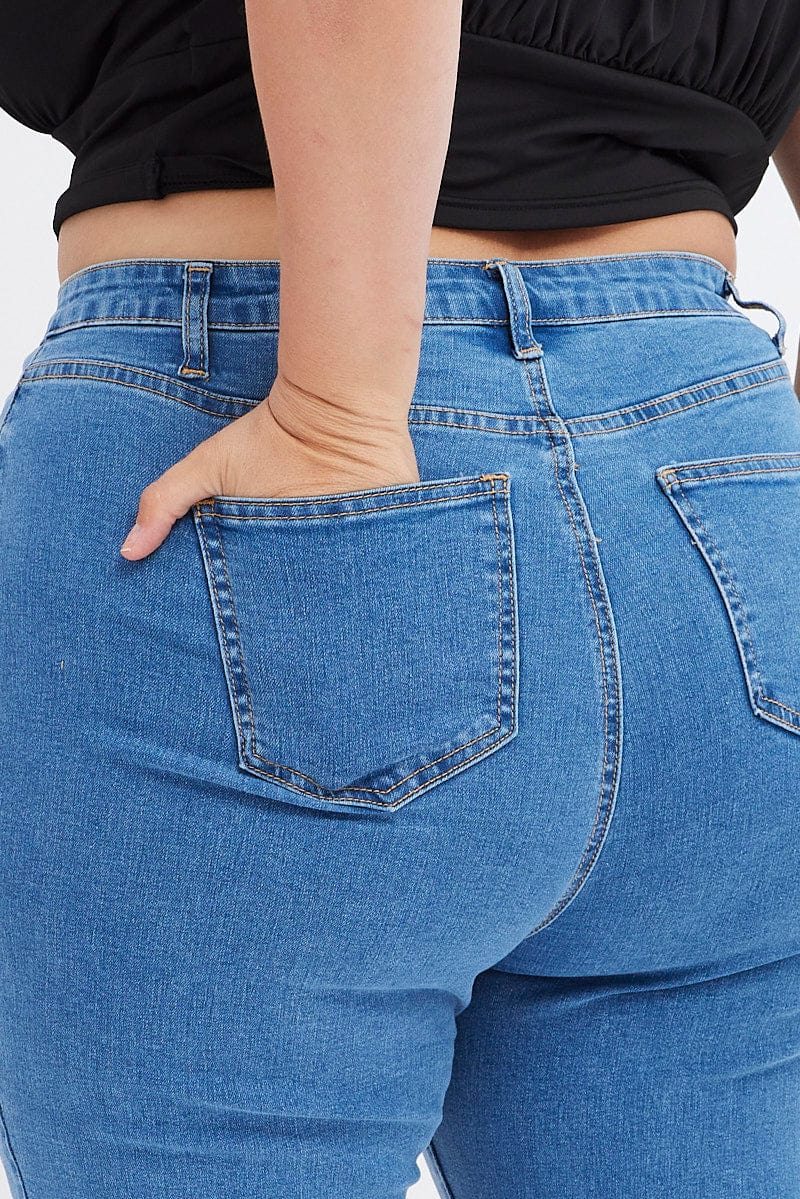 Blue Skinny Denim Jeans High Rise - Image 6