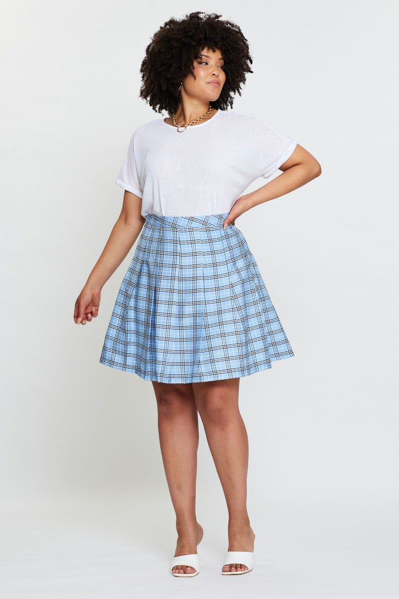 Blue Sleeve T-shirt Round Neck Cuff Short - Image 2