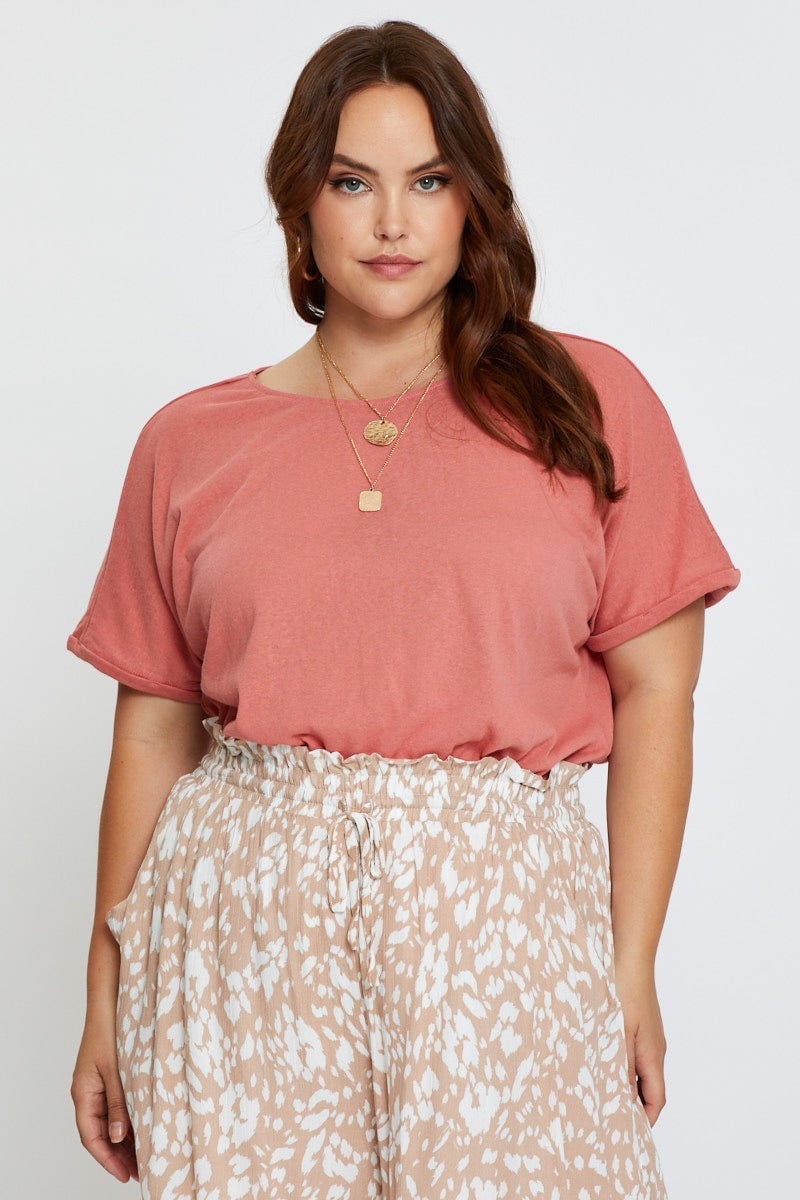 Blue Sleeve T-shirt Round Neck Cuff Short - Image 3