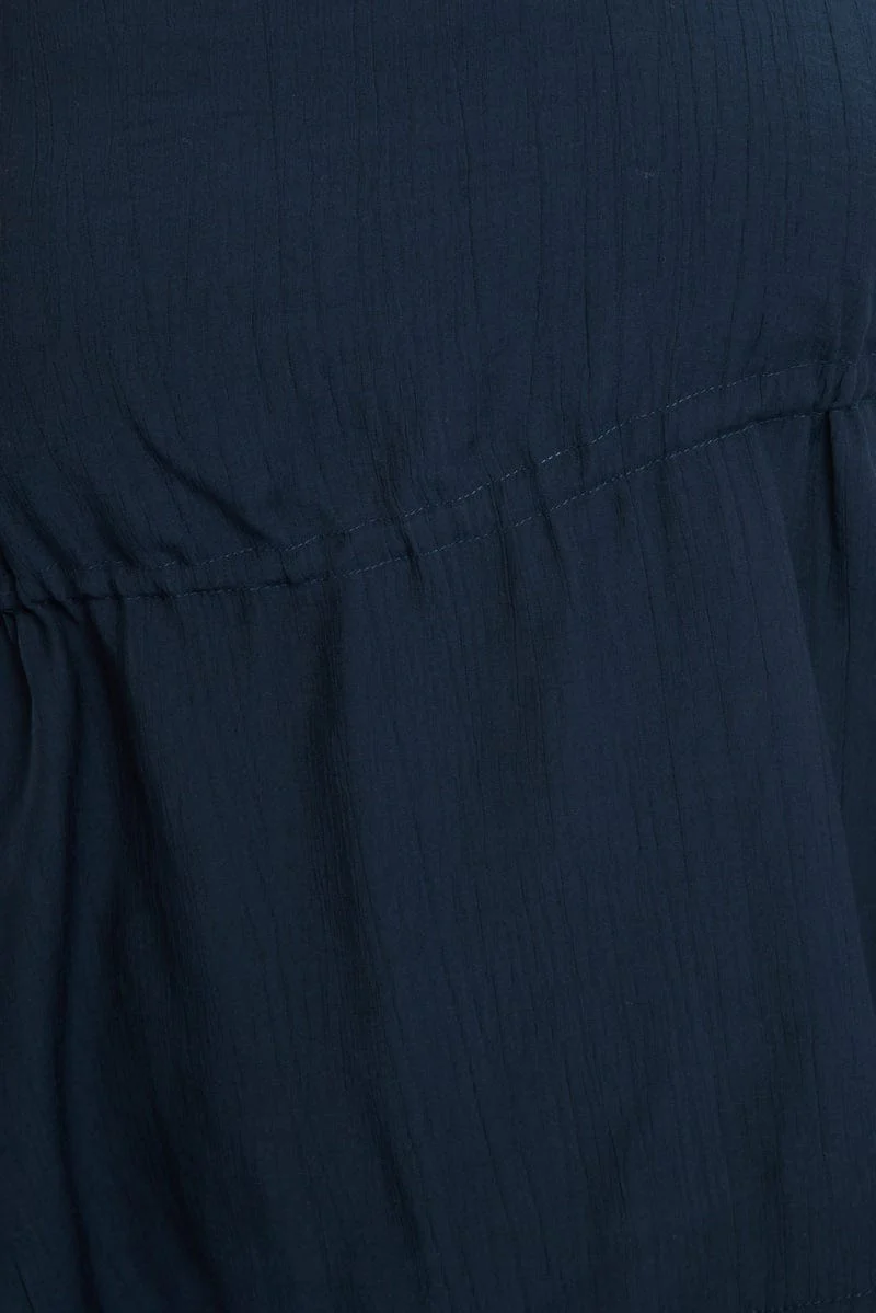 Blue Smock Top Short Sleeve - Image 5