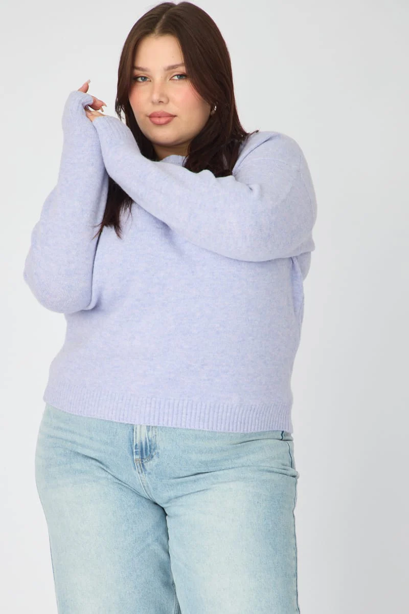 Blue Soft Knit Jumper Long Sleeve