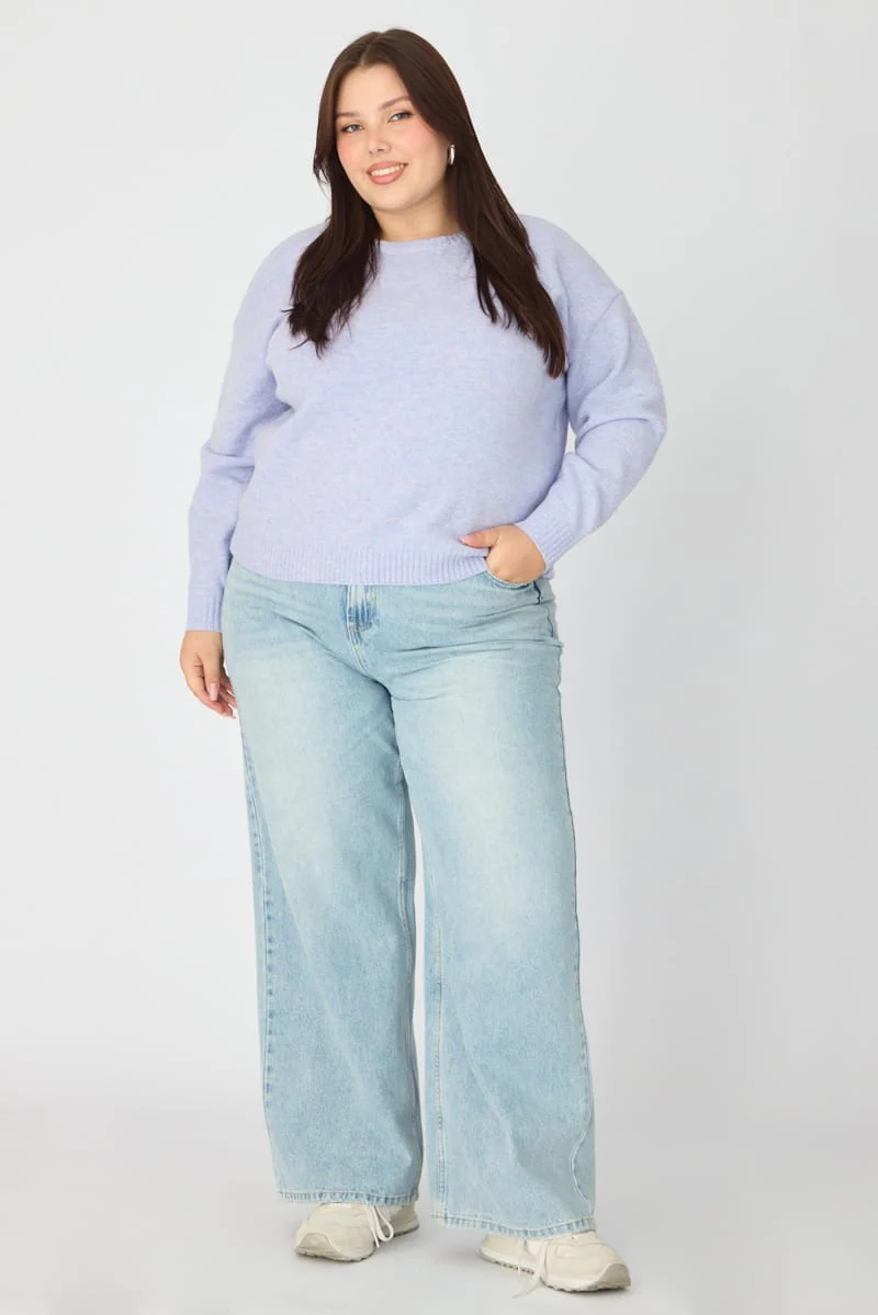 Blue Soft Knit Jumper Long Sleeve - Image 2