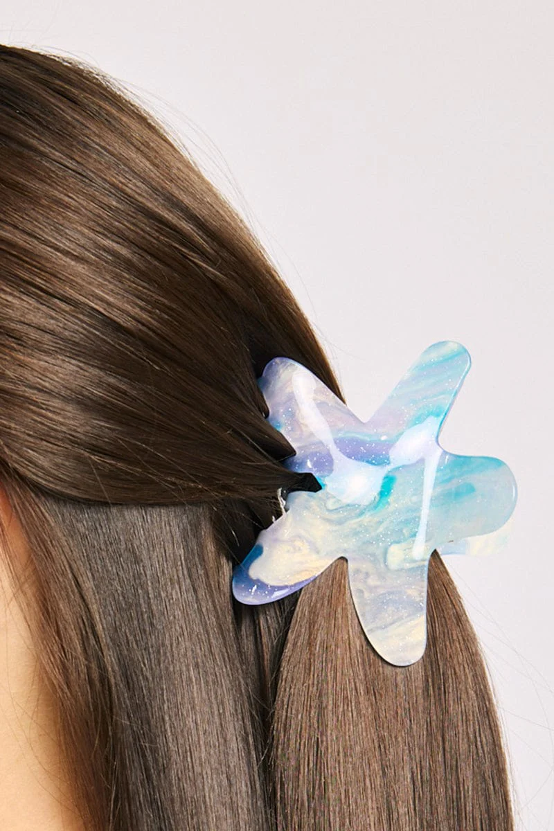 Blue Starfish Claw Clip