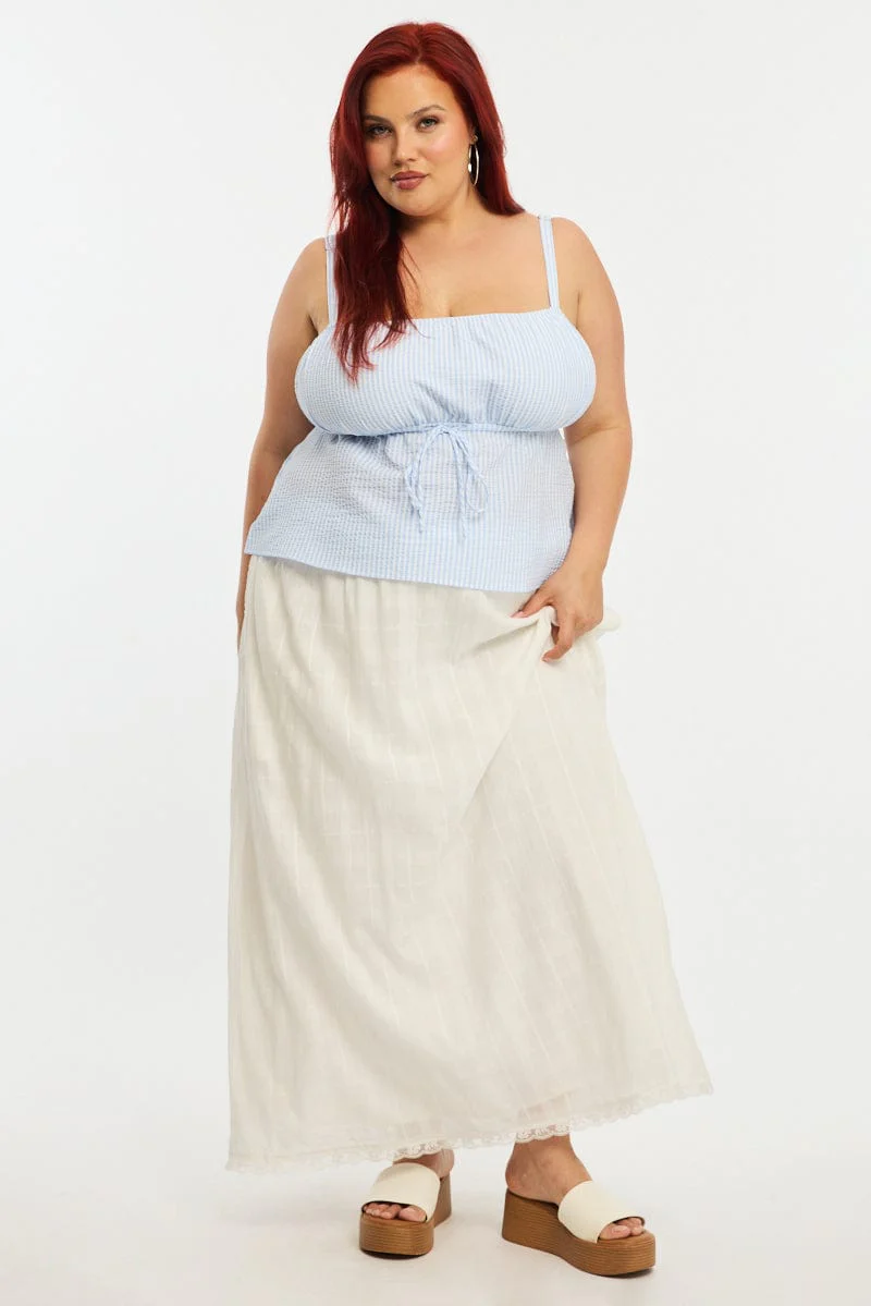 Blue Stripe Babydoll Cami Top - Image 2