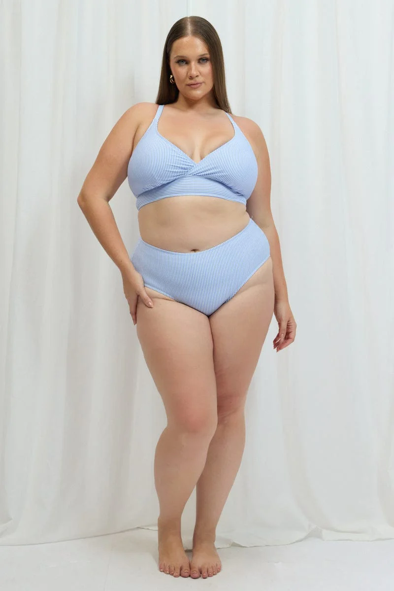 Blue Stripe Bikini Set - Image 2