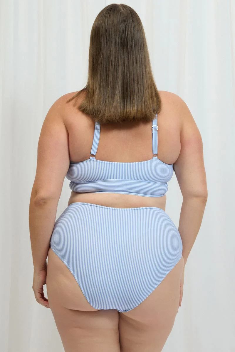 Blue Stripe Bikini Set - Image 5