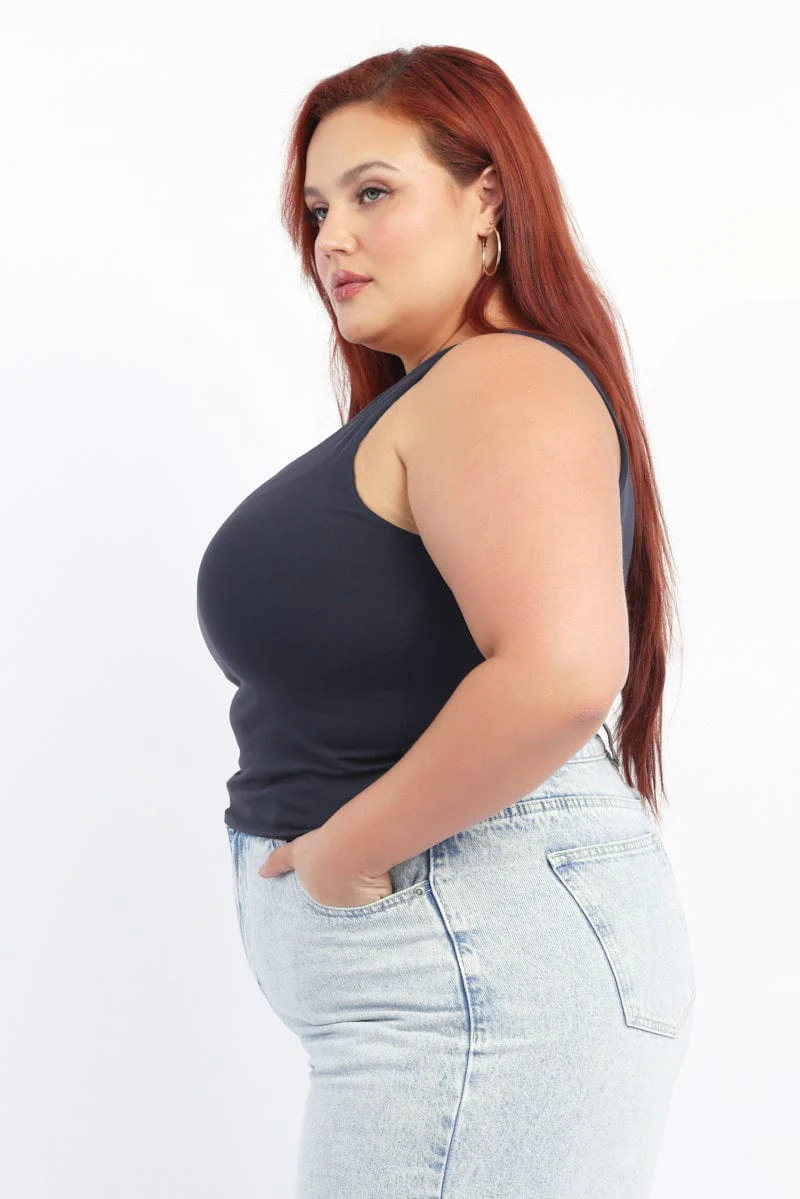 Blue Supersoft Top U Neck Sleeveless - Image 4