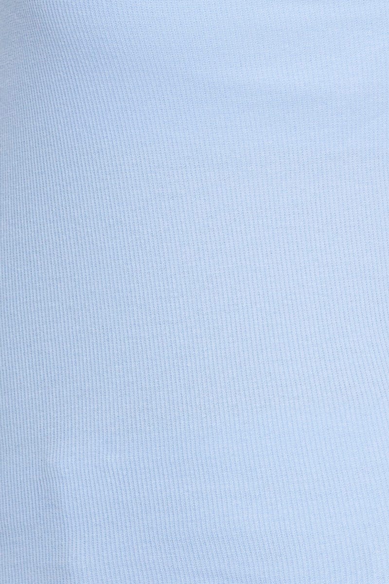 Blue Tank Top Square Neck Sleeveless Cotton - Image 6